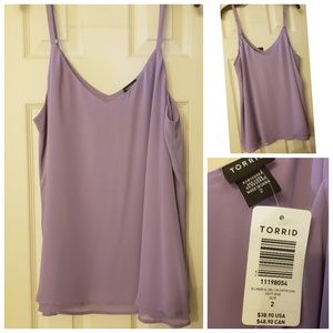 NWT torrid lavender chiffon double layer tank